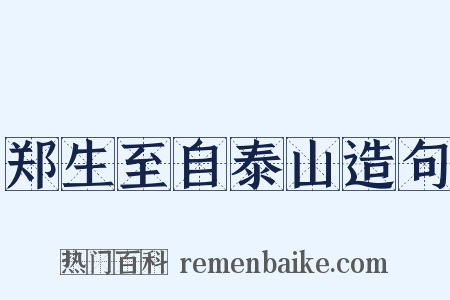 郑生至自泰山造句是什么意思的图片